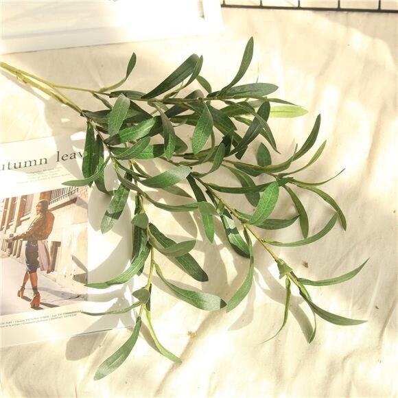 4pcs Faux Greenery Branches Stems Fake Olive Branches Artificial Plants for Vase - Picture 3 of 8